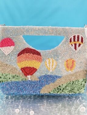 VIRAL Made In India Hot Air Balloon Horizon Beaded Bag Crossbody Chain Vacation